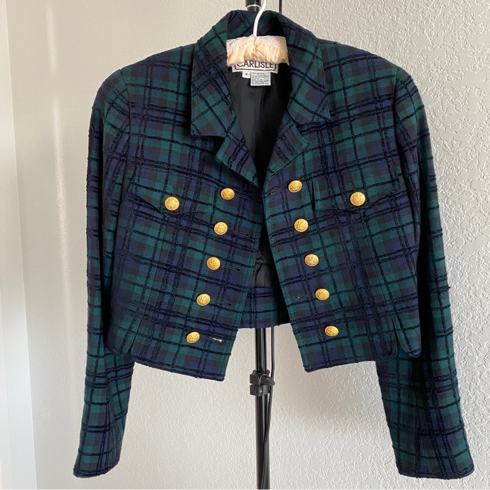 Carlisle navy check double breasted Jacket